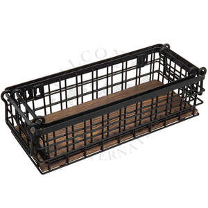 Cesta de almacenamiento decorativa de dos asas de calidad duradera multifunción ecológica de hierro negro de diseño más novedoso para el hogar y la cocina - Product Image 6