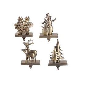 Iconikal Soporte para colgar medias de copos de nieve, bronce aceitado, paquete de 4 soportes para medias de copos de nieve festivos - Product Image 6