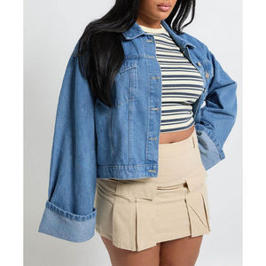 Chaqueta Vaquera de Invierno para Mujer 2025, con Cuello Alto Grueso, Estilo Urbano, Técnica de Lavado, Decoración de Piel, Transpirable - Product Image 1