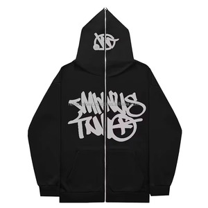Premium Heavyweight Full-Zip Hoodie 100% Cotton Custom Logo Print or 3D Embroidery Quick Dry Solid Color for Winter Wear - Product Image 1