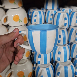 Taza de café de cerámica Tazas hechas a mano para regalar al mejor amigo Tazas de té Café seguro para microondas Tazas de té de cerámica 200 ML - Product Image 1