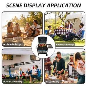 Commercial Premium Large Modern Iron Barbecue Somker Portable Outdoor Trolley <strong>Charcoal</strong> <strong>Grill</strong> - Product Image 6