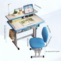 Ensemble table et chaise OEM, table d'étude ergonomique, hauteur réglable, crochets latéraux, adapté aux garçons et aux filles, aux étudiants adolescents