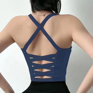 Sujetador de Yoga con estilo de calidad superior Sujetador deportivo de nailon de LICRA transpirable para mujer Nueva tendencia superior Sujetador de mujer al por mayor - Product Image 1