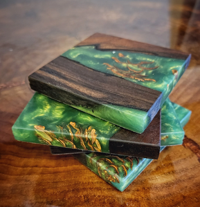 Posavasos de madera de resina epoxi, posavasos de aislamiento, posavasos de madera y resina Rectangular personalizado, gran oferta - Product Image 1