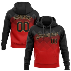 Directo de la industria al por mayor 3D bordado personalizado cosido azul marino naranja Fade moda deportes pulóver Sudadera con capucha - Product Image 2