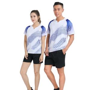 Fourniture en stock : Ensembles de vêtements de sport respirants pour adultes, maillots de tennis de table et de badminton imprimés par sublimation - Product Image 3