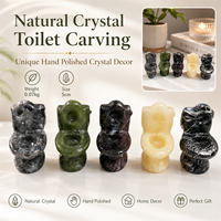 Ornement sculpté en pierre précieuse naturelle polie pour la décoration de la maison, du bureau, pour les collectionneurs et comme cadeaux amusants