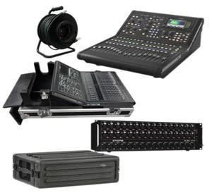 Mezclador digital en vivo Midas M32R de alta gama con caja de escenario DL32 y cable de red Cat5 de 150 pies en bobina para audio, video e iluminación profesional - Product Image 1