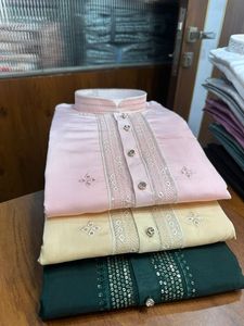 <b>Men</b> Long Sleeved Cotton Kurtas Hand Drawn Paisley Print Formal Casual Wear Indian Style Printed Jaipur <b>Shirt</b> Yoga Wear Top - Product Image 5