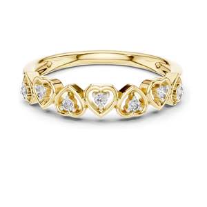 Bague en diamant de laboratoire en forme de cœur de 0,105 carats pour femme, clarté VVS-VS EF, or 18 carats, 14 carats, 10 carats et argent 925, moissanite et diamant de laboratoire - Product Image 2