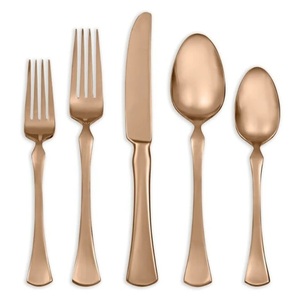 ชุดเครื่องใช้บนโต๊ะอาหารโลหะเคลือบทองแดงมีด้ามจับแบบเรียบง่ายสำหรับร้านอาหารและโรงแรม - Product Image 2