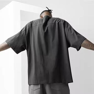 Vente en gros 100% T-shirt à épaules tombantes surdimensionnées en coton pour hommes, style décontracté, poids en tissu de 220 grammes, motif de lettres - Product Image 5