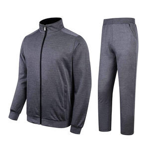 Survêtement personnalisé en polyester avec fermeture éclair pour hommes Survêtement uni à capuche à manches longues pour hommes Survêtement avec logo personnalisé pour hommes - Product Image 2