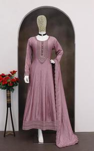 Vestido Anarkali largo de calidad premium con trabajo bordado Nueva moda Traje de boda y fiesta de verano Exportación mundial - Product Image 2