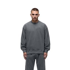 Haute qualité lavé gris sweats hommes femmes Design élégant épaules tombantes polaire tissu hiver tenue décontracté Logo personnalisé et taille - Product Image 1