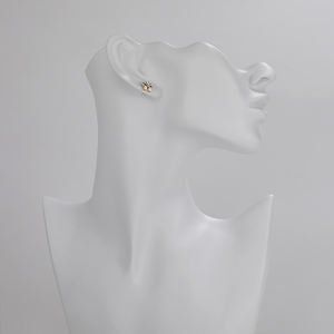 Prix usine 18K Solid Gold Diamond Flower Stud Boucles d'oreilles Round Cut Lab Grown Diamond Wedding Earring Cadeau d'anniversaire pour elle - Product Image 5