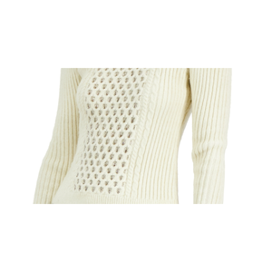 Maglione Donna Karan da donna bianco XX-Small con spalle scoperte e catena di cristalli, accessorio invernale - Product Image 3