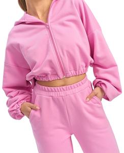 ชุดวอร์มผ้าฝ้าย2ชิ้นสำหรับผู้หญิงชุดวอร์มมีฮู้ดสำหรับ2026 - Product Image 4