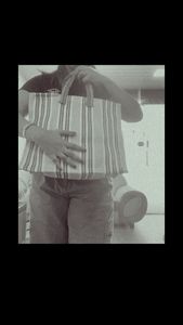 Bolsa de compras a rayas tejida de plástico con cremallera reutilizable de moda respetuosa con el medio ambiente personalizada, nailon reciclado para viajes en la playa - Product Image 4