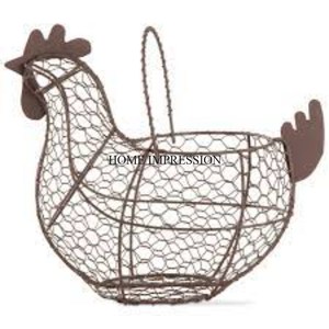 Newly Arrival Attractive Look Silver Color Finishing Shiny Polished Heavy Duty Metal <b>Wire</b> Hen Designer Egg <b>Storage</b> Organization - Product Image 4