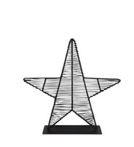 Petite étoile décorative en fer noir avec base, artisanat en métal, lune et étoile pour la décoration de table de fête et de Noël - Product Image 1