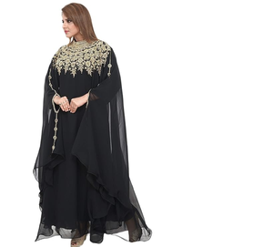 Caftán Marroquí Modesto de Dubái, Abaya Árabe Maxi con Cuentas Hechas a Mano, Largo hasta el Suelo, Ecológico, para Bodas, Fiestas, Playa, Elegante - Product Image 4