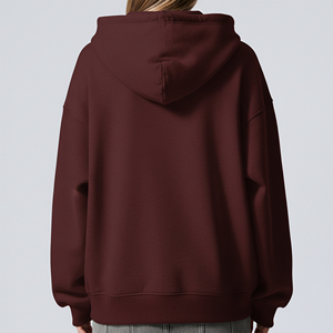 Sudadera con Capucha para Mujer, Nueva, Moderna, Gruesa, 100% Algodón, con Logotipo Bordado en 3D Personalizado, Color Sólido, Corte Holgado - Product Image 4