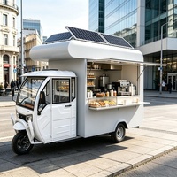 Tricycle électrique pour café avec machine à expresso et vitrine réfrigérée pour café mobile