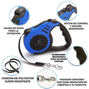 Guinzaglio Retrattile per Cani da 5 Metri, Corda in Plastica Resistente, Funzione di Rilascio Rapido, Stile Classico, Motivi Stampati Solidi, Campione Gratuito 3M - Product Image 4