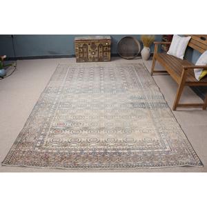 Alfombra vintage, alfombra turca grande de 6.3x9.3 pies, alfombra de lana azul con lunares - Product Image 3