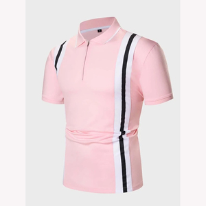 Fait sur mesure 10% coton col rabattu Anti-rides coupe ajustée à manches courtes motif solide tricoté pour polos pour hommes - Product Image 1