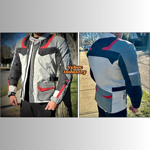 Vestes de moto imperméables légères pour la protection du corps des vestes de moto ignifuges d'été du polyester 100D des hommes - Product Image 4