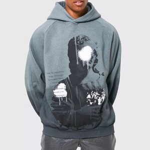 Sudadera con capucha holgada de calidad superior para hombre, Sudadera con capucha con logotipo personalizado de fabricante personalizado de gama alta para hombre - Product Image 4