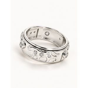 18K Gold Plated Fashion <b>Spinner</b> <b>Ring</b> for Women Vintage Statement Jewelry - Product Image 1