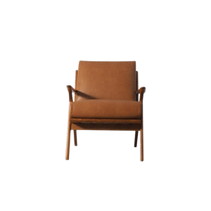 Fauteuil inclinable de luxe Rulasea en bois massif, finition couleur marron, idéal pour le salon - Product Image 1