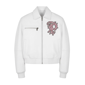 Chaquetas Varsity Personalizadas OEM ODM de Alta Calidad en Cuero para Hombre, Ropa de Invierno, Estilo Americano Blanco, Precio Competitivo - Product Image 3