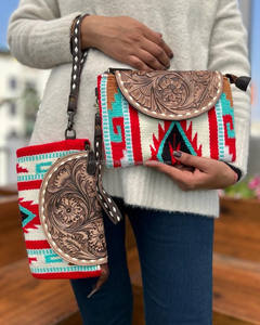 Bolso de mano de cuero con herramientas aztecas hecho a mano, elegante manta de sillín para mujer, carteras de cuero, bolso de mano de cuero con herramientas de alta calidad - Product Image 2