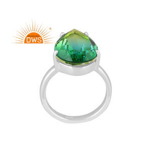Anillo apilable de piedras preciosas de cuarzo doblete de diópsido de cromo Bio Natural de Plata de Ley fina 925, joyería personalizada para mujer - Product Image 1