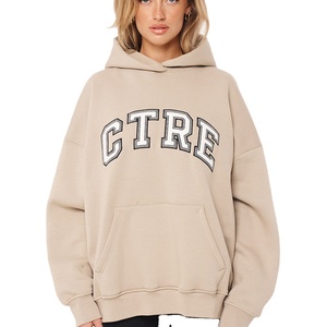 Sudadera con Capucha Extra Grande de Invierno para Mujer, Tejida, 100% Algodón, Ligera, Transpirable, con Logotipo Personalizado - Product Image 1