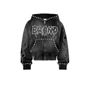 Custom Full Sleeve Zip-Up <b>Rhinestone</b> Tracksuit Set, Stretchy and Soft Cotton <b>Rhinestone</b> Outfit For Unisex - Product Image 2