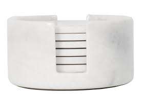 ชุดจานรองแก้วหินอ่อนสไตล์วินเทจพร้อมที่จับถาดรองแก้วทำมือทำจากนิลสีขาว - Product Image 6