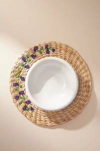 แผ่นรองจานผักตบชวาประดับดอกไม้ทำจากด้ายเป็นมิตรต่อสิ่งแวดล้อมแผ่นรองจานผ้าทอสำหรับตกแต่งโต๊ะในเวียดนามขายส่ง - Product Image 2