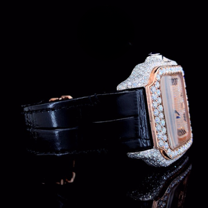 Reloj de Lujo con Cristales de Zafiro Azul Moissanite, Correa de Acero Inoxidable, Movimiento de Cuarzo MIYOTA, Estilo Antiguo y Elegante - Product Image 2