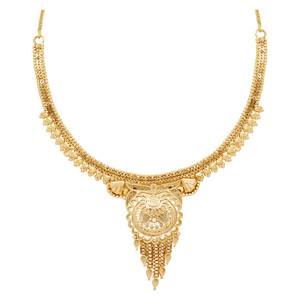 Ensemble de bijoux de festival indien de formation traditionnelle Chaînes courtes en laiton imitation plaqué or avec perles Bijoux de mode - Product Image 4