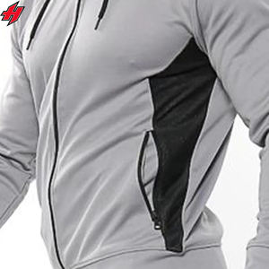 Vente en gros Ensemble survêtement sport unisexe personnalisé 2 pièces avec fermeture éclair Survêtement sport en tissu polaire pour hommes printemps - Product Image 6