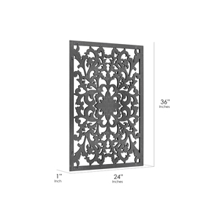 Médaillon en bois floral sculpté à la main noir Art mural en bois Art mural pour fournitures en vrac décoratives à la maison à un prix raisonnable - Product Image 5