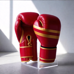 Gants d'entraînement en cuir professionnels avec imprimé Grande Vague japonaise et rembourrage en mousse multicouche pour le sparring en salle de sport et le travail sur sac - Product Image 4