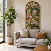 Peinture murale sur toile moderne personnalisée, motif Jardin Indien, OEM ODM, forme arche, pour couloir et canapé, décoration intérieure
