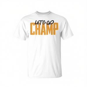 T-shirt de motivation Lets Go Champ Boxing blanc pour hommes, vêtements décontractés - Product Image 2